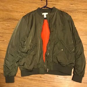 Army Green Bomber with Orange Lining!!